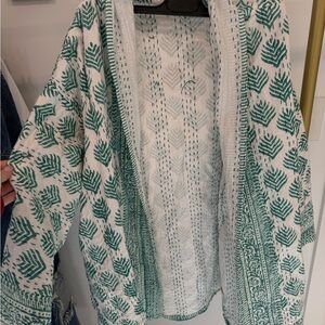 Green and White Duster